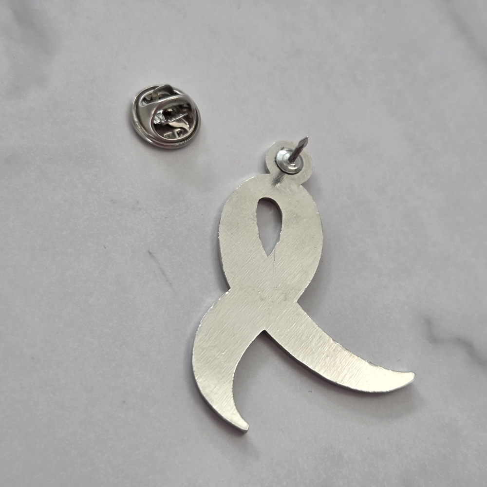 Pink Breast Cancer Awareness Ribbon Enamel Pin - Picture 5 of 6